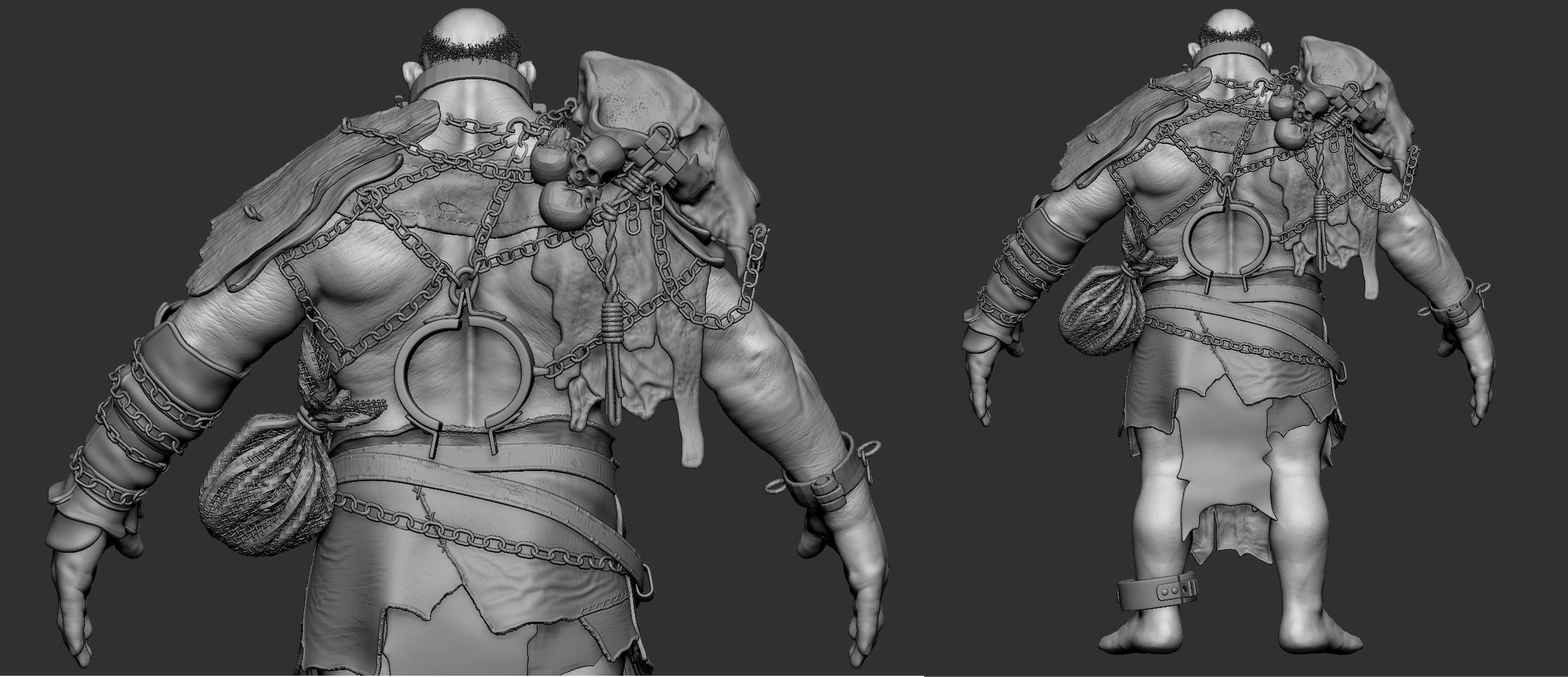 Ogre Troll Giant Warrior Monster Low-poly 3D model_17