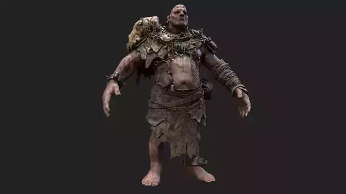 Ogre Troll Giant Warrior Monster Low-poly 3D model