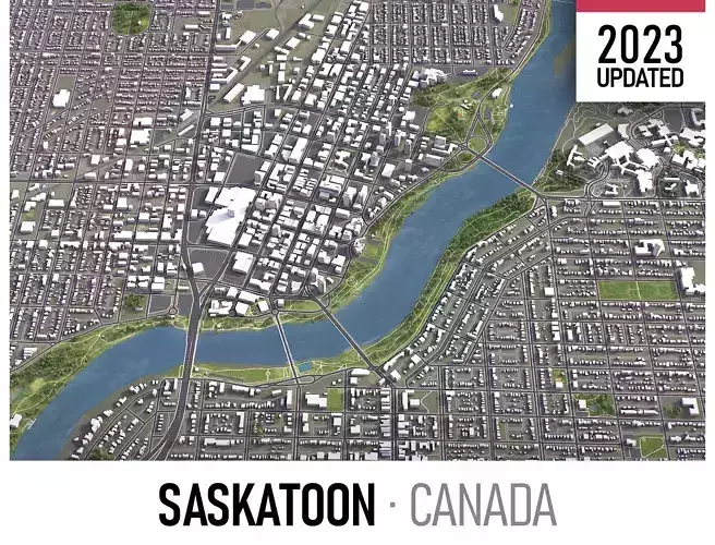 Saskatoon - 3D Model Low-poly 3D model