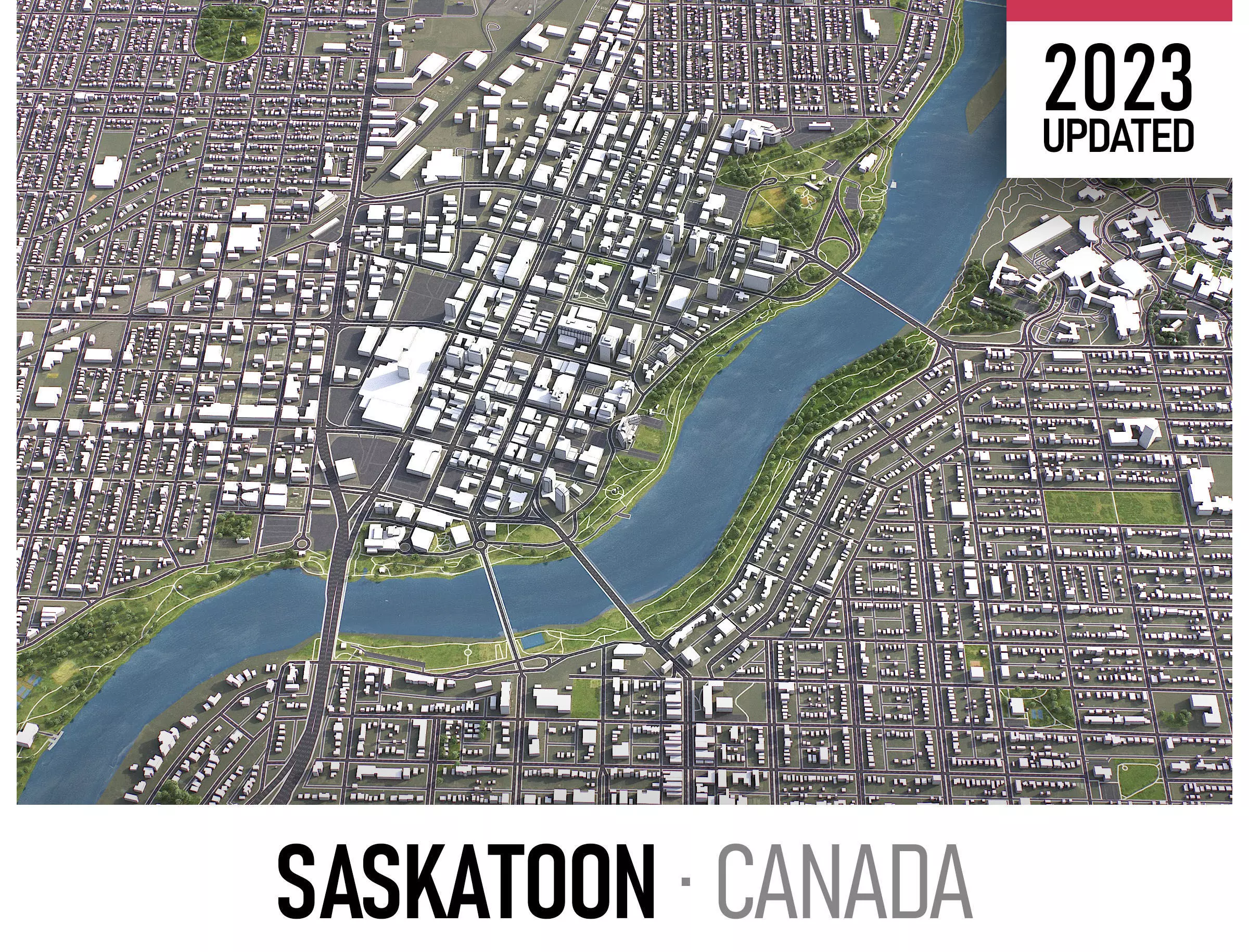 Saskatoon - 3D Model Low-poly 3D model_0