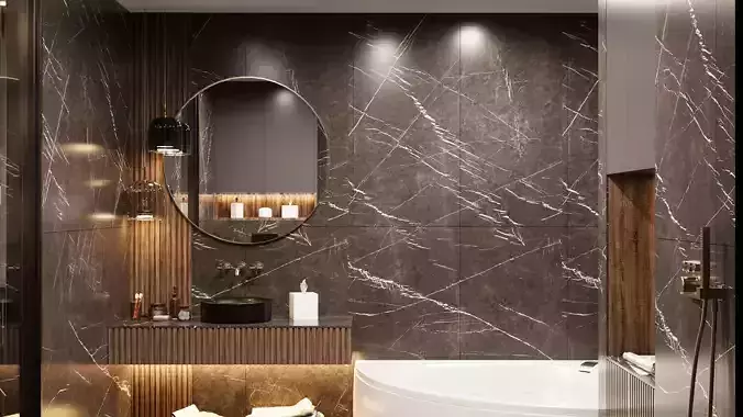 modern and dark bathroom