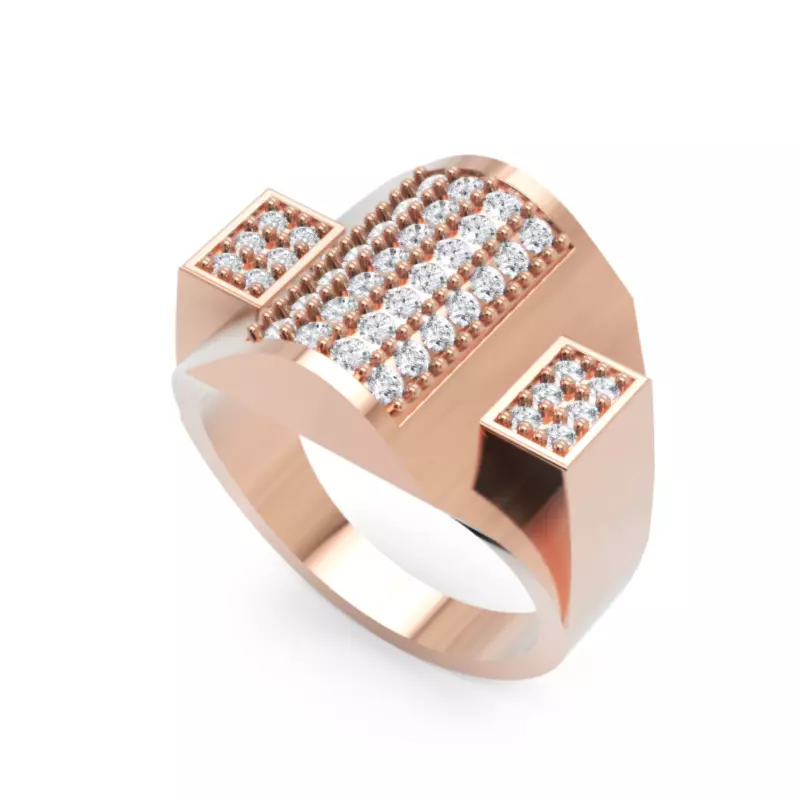 Bold Diamond Mens Ring Luxury Gentleman Accessory 3D print model