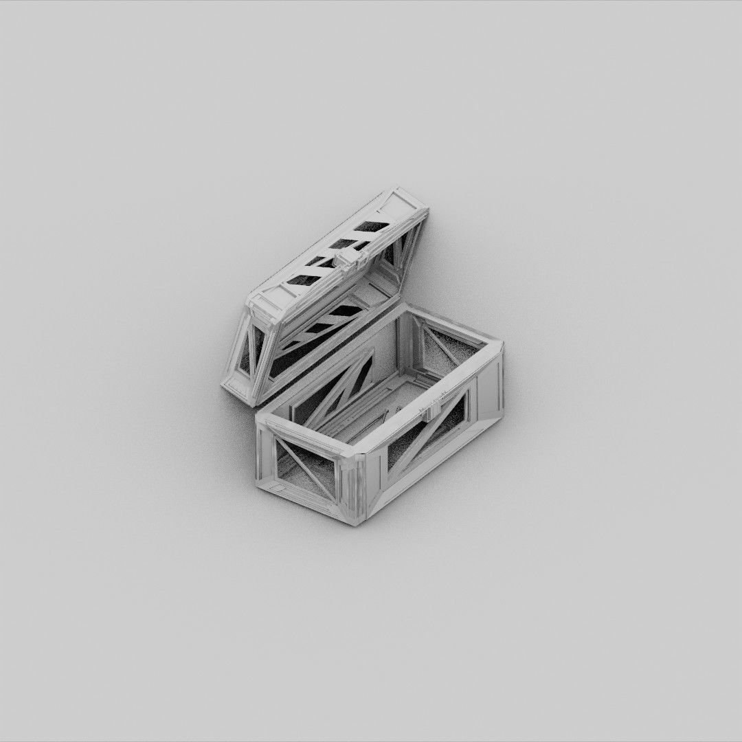 Sci-Fi Crate Box Container  Sci Fi  Object Space  030 Low-poly 3D model_2