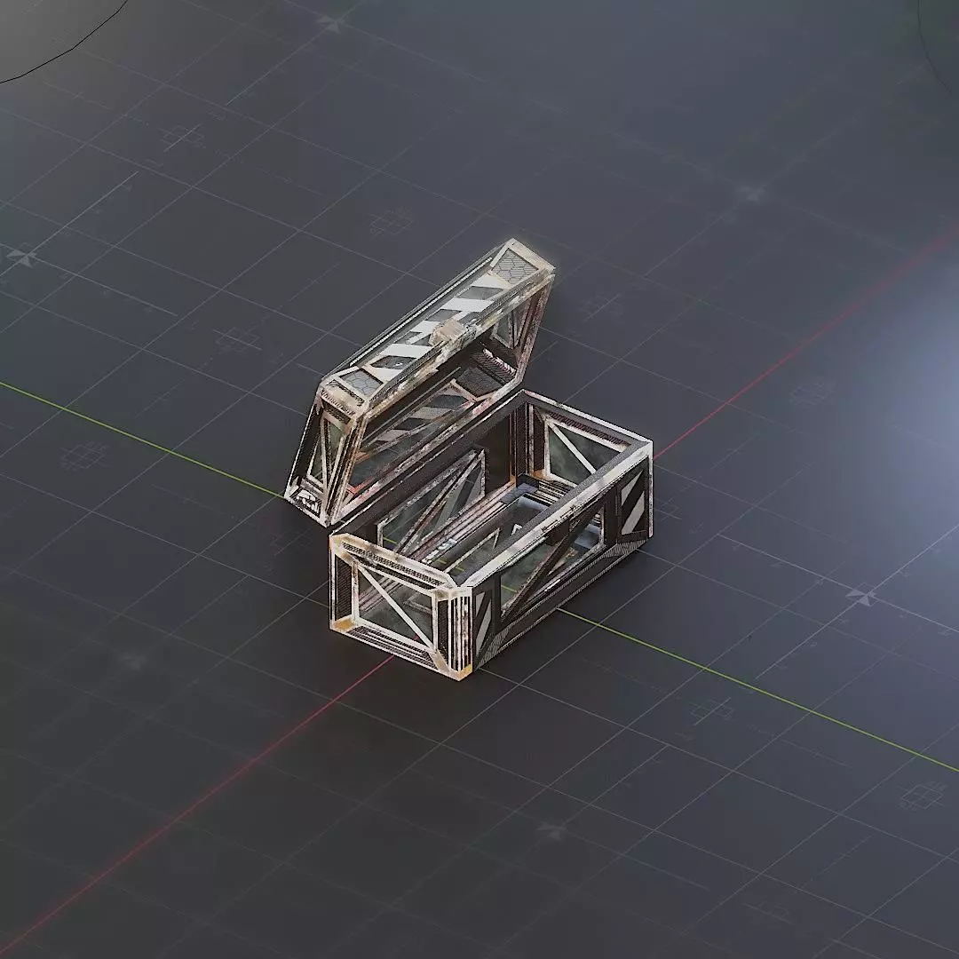 Sci-Fi Crate Box Container  Sci Fi  Object Space  030 Low-poly 3D model_0