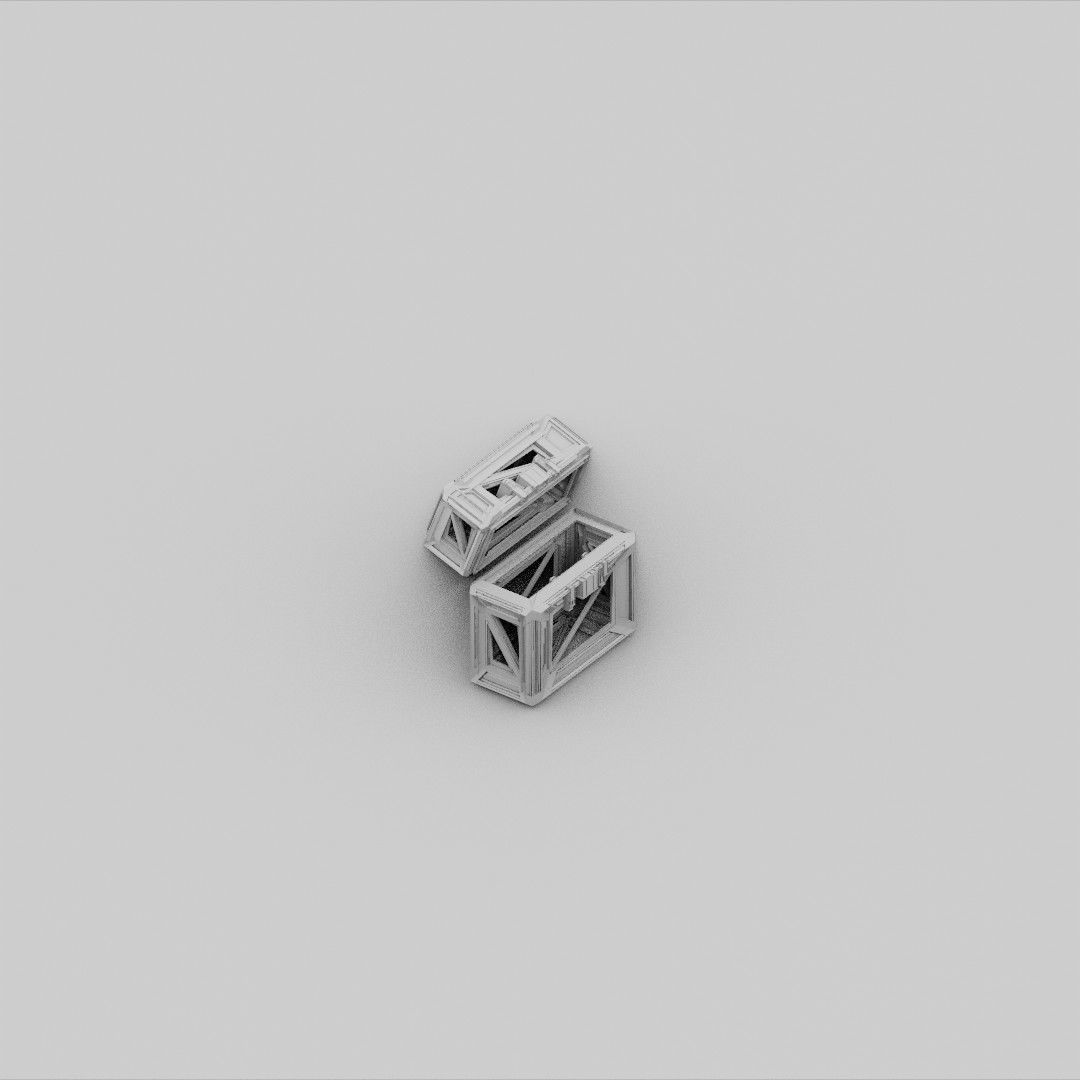 Sci-Fi Crate Box Container  Sci Fi  Object Space  029 Low-poly 3D model_2