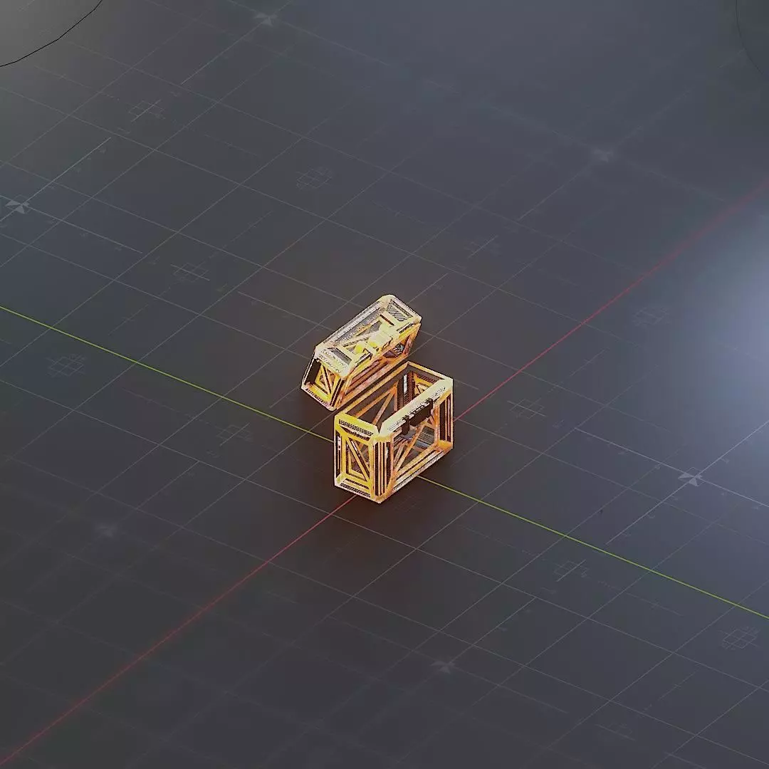 Sci-Fi Crate Box Container  Sci Fi  Object Space  029 Low-poly 3D model_0