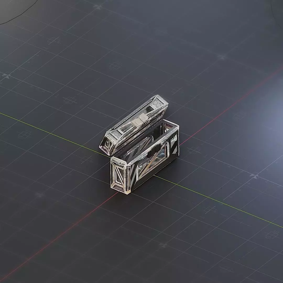Sci-Fi Crate Box Container  Sci Fi  Object Space  028 Low-poly 3D model_0