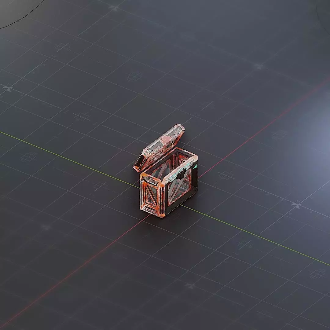 Sci-Fi Crate Box Container  Sci Fi  Object Space  027 Low-poly 3D model_0