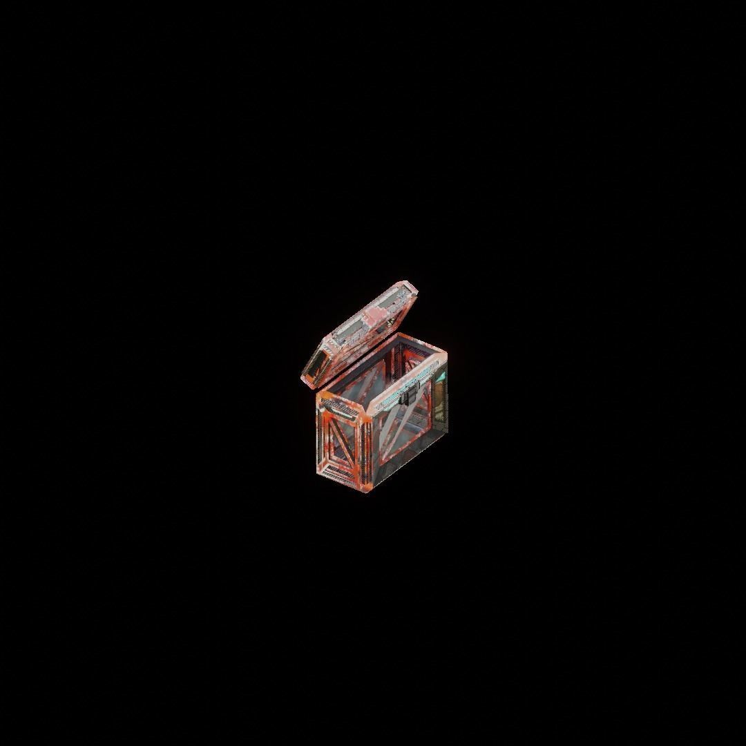 Sci-Fi Crate Box Container  Sci Fi  Object Space  027 Low-poly 3D model_1