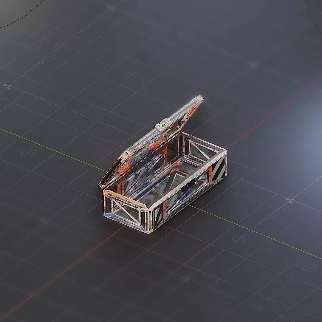 Sci-Fi Crate Box Container  Sci Fi  Object Space  026 Low-poly 3D model_0