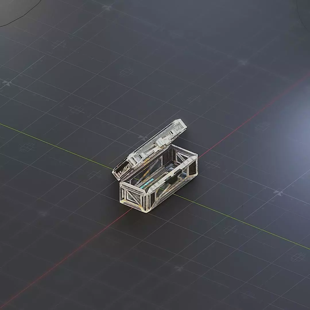 Sci-Fi Crate Box Container  Sci Fi  Object Space  024 Low-poly 3D model_0