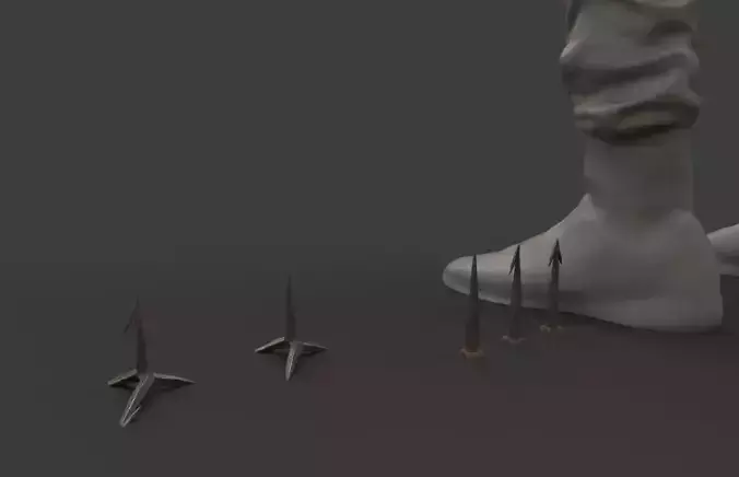 Foot trap caltrops crows feet Low-poly 3D model