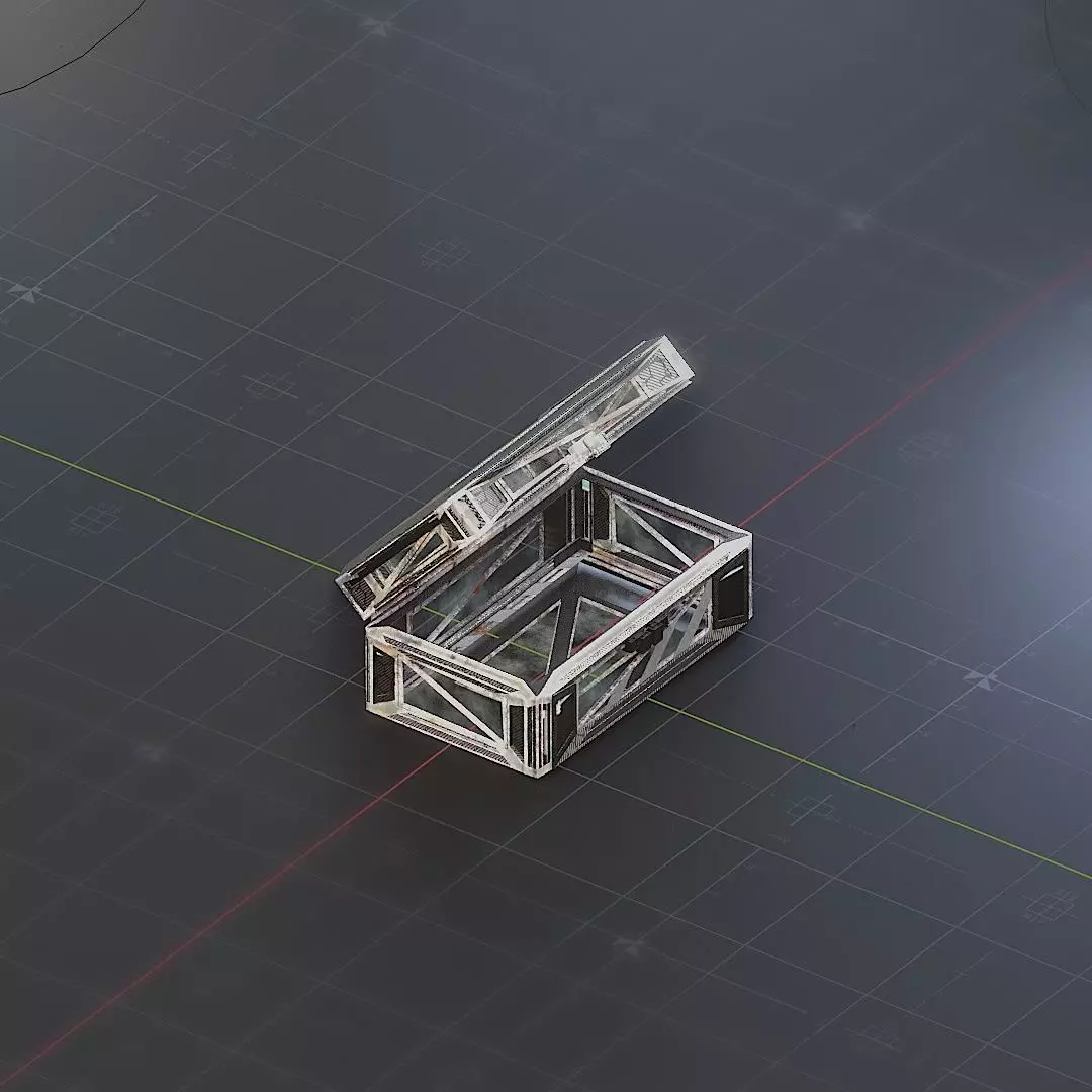 Sci-Fi Crate Box Container  Sci Fi  Object Space  023 Low-poly 3D model_0