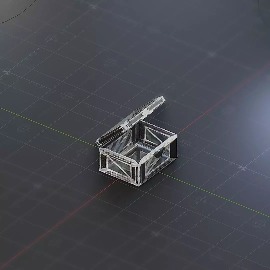 Sci-Fi Crate Box Container  Sci Fi  Object Space  022 Low-poly 3D model_0