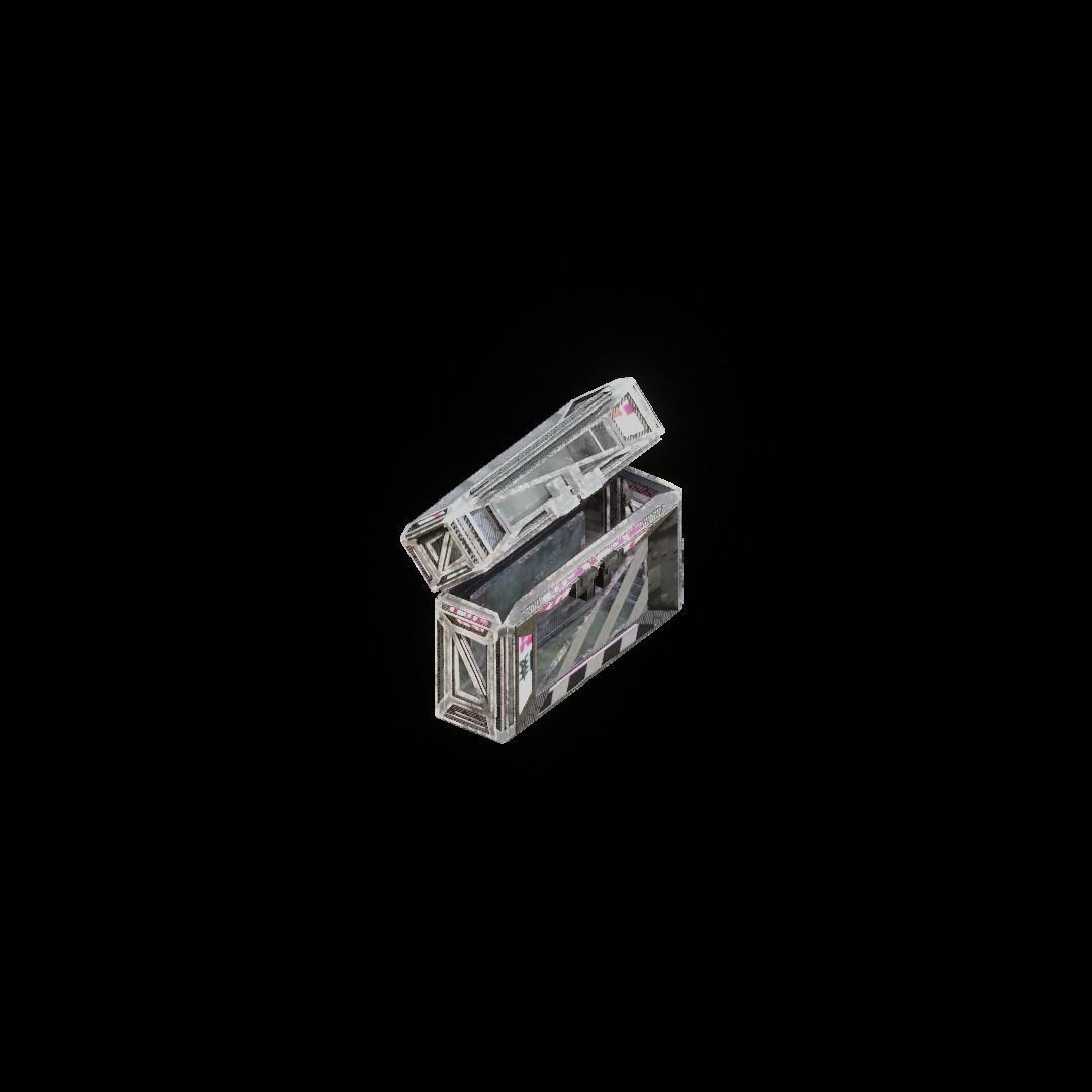 Sci-Fi Crate Box Container  Sci Fi  Object Space  021 Low-poly 3D model_2