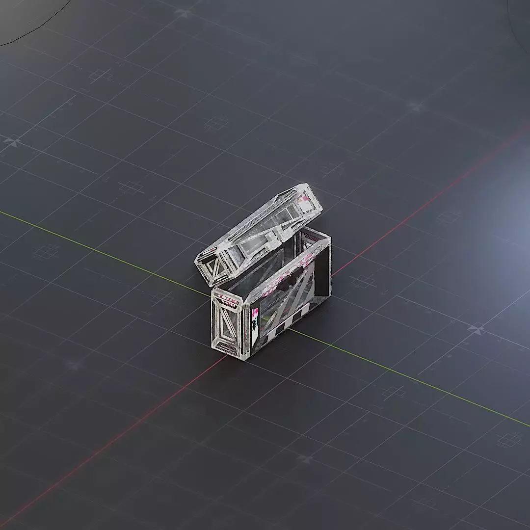 Sci-Fi Crate Box Container  Sci Fi  Object Space  021 Low-poly 3D model_0