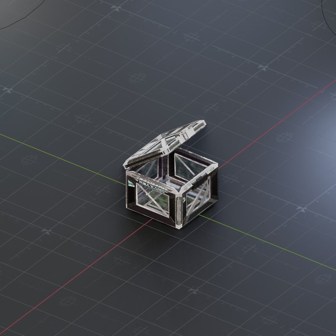 Sci-Fi Crate Box Container  Sci Fi  Object Space  020 Low-poly 3D model_1