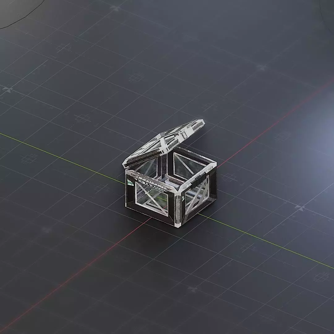 Sci-Fi Crate Box Container  Sci Fi  Object Space  020 Low-poly 3D model_0