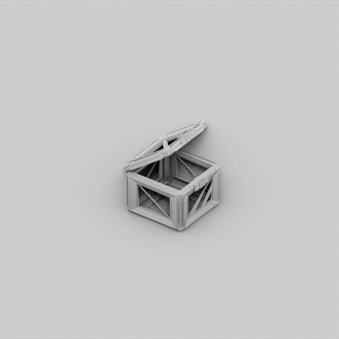 Sci-Fi Crate Box Container  Sci Fi  Object Space  020 Low-poly 3D model_3