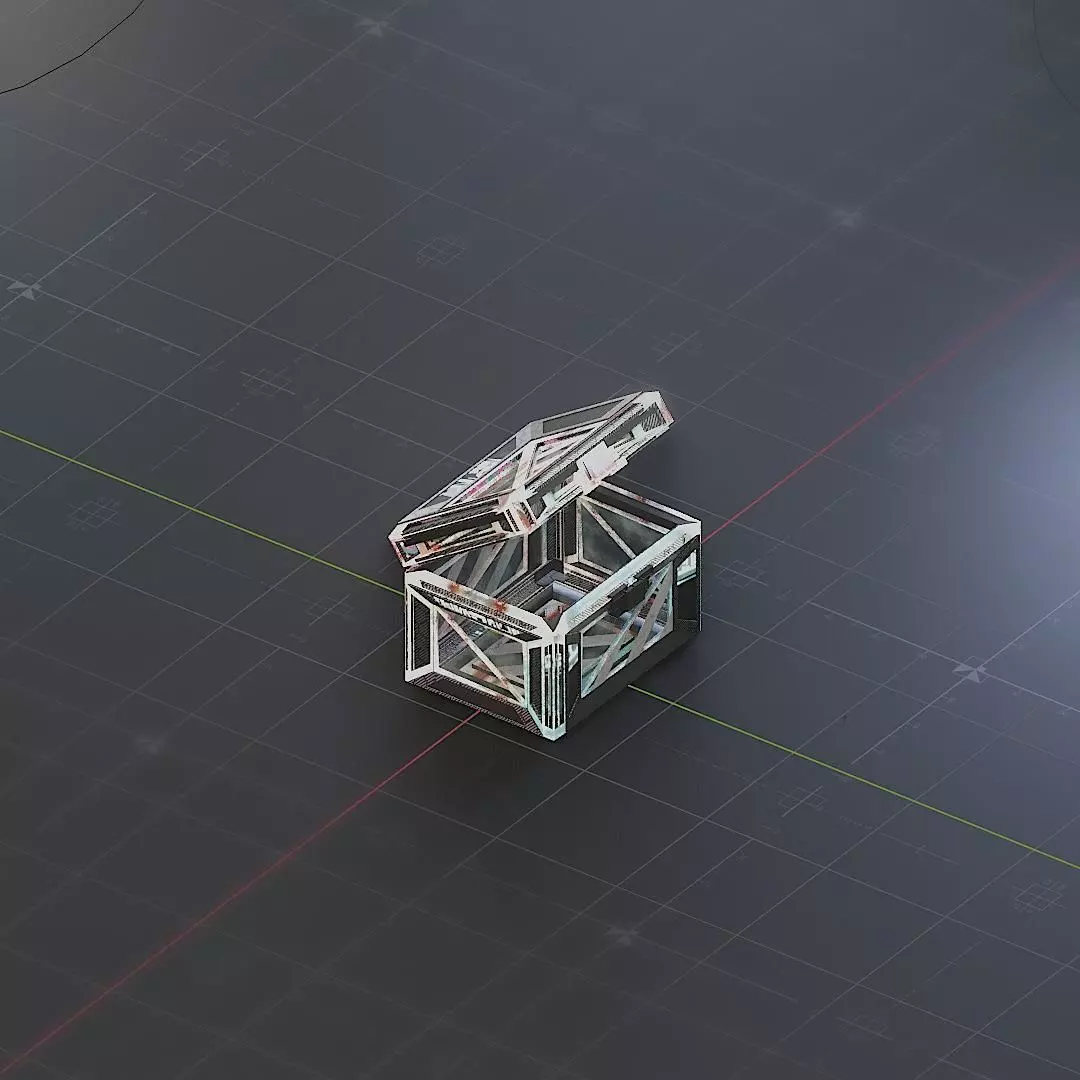 Sci-Fi Crate Box Container  Sci Fi  Object Space  019 Low-poly 3D model_0