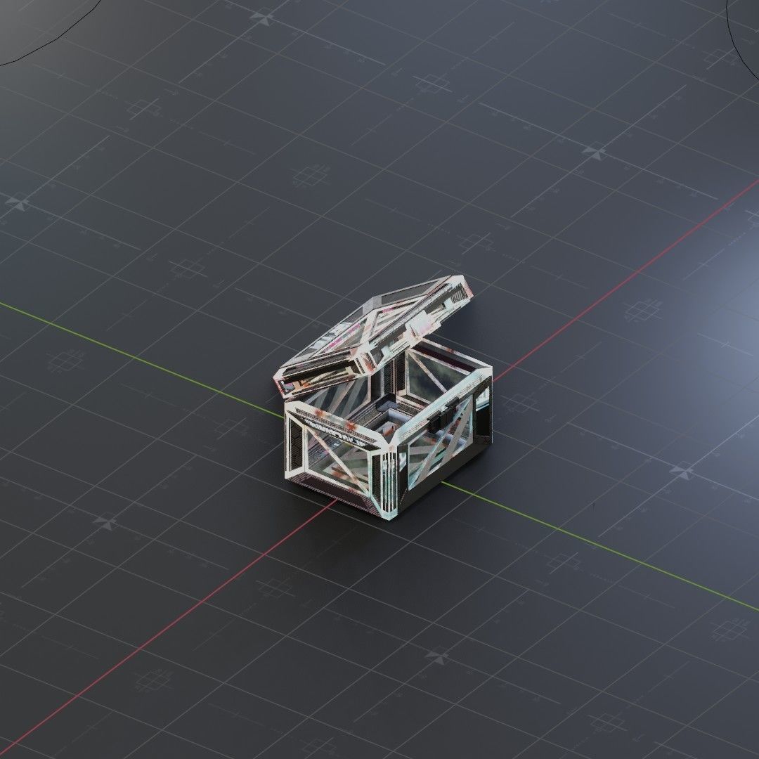 Sci-Fi Crate Box Container  Sci Fi  Object Space  019 Low-poly 3D model_1