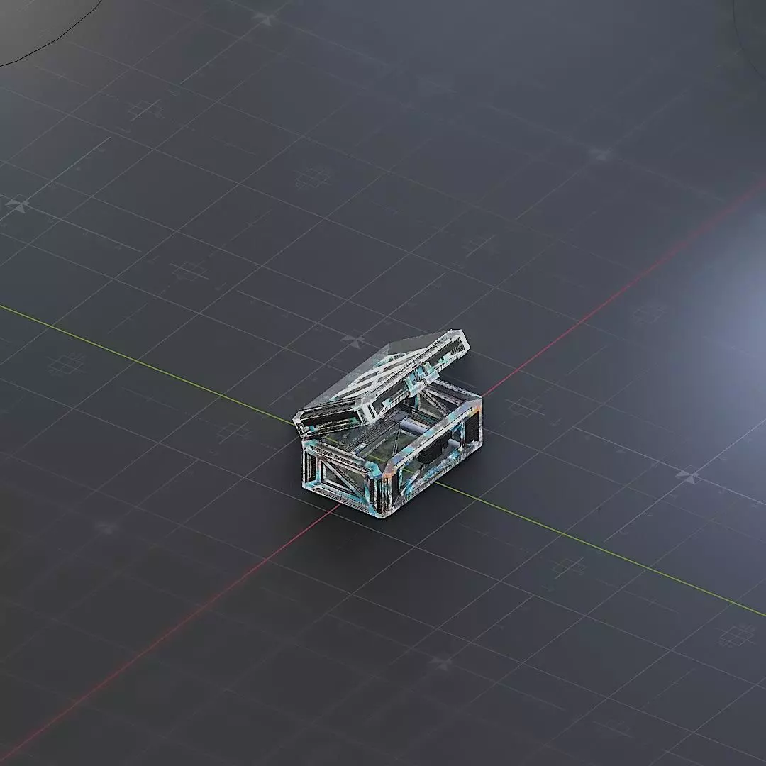 Sci-Fi Crate Box Container  Sci Fi  Object Space  018 Low-poly 3D model_0