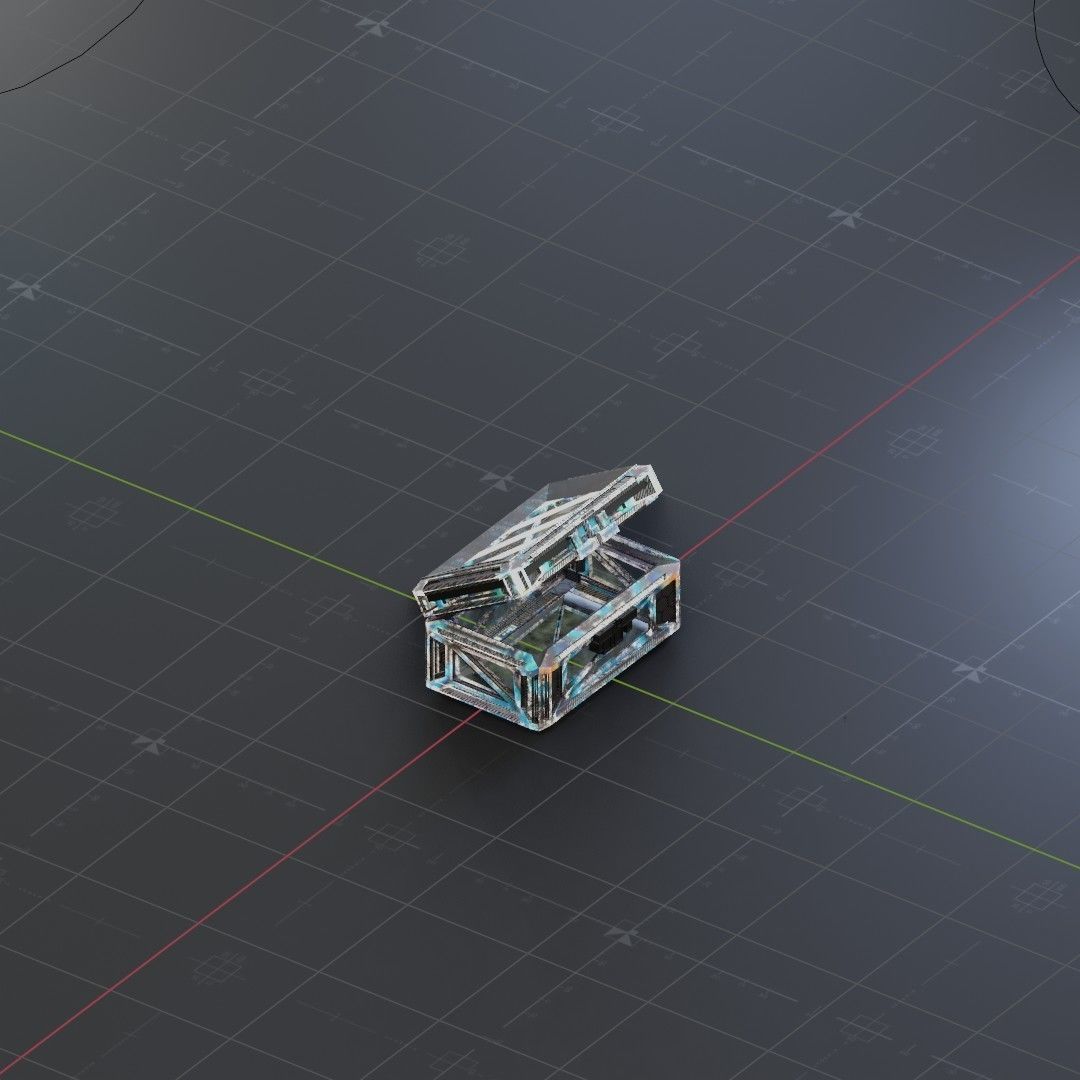 Sci-Fi Crate Box Container  Sci Fi  Object Space  018 Low-poly 3D model_1