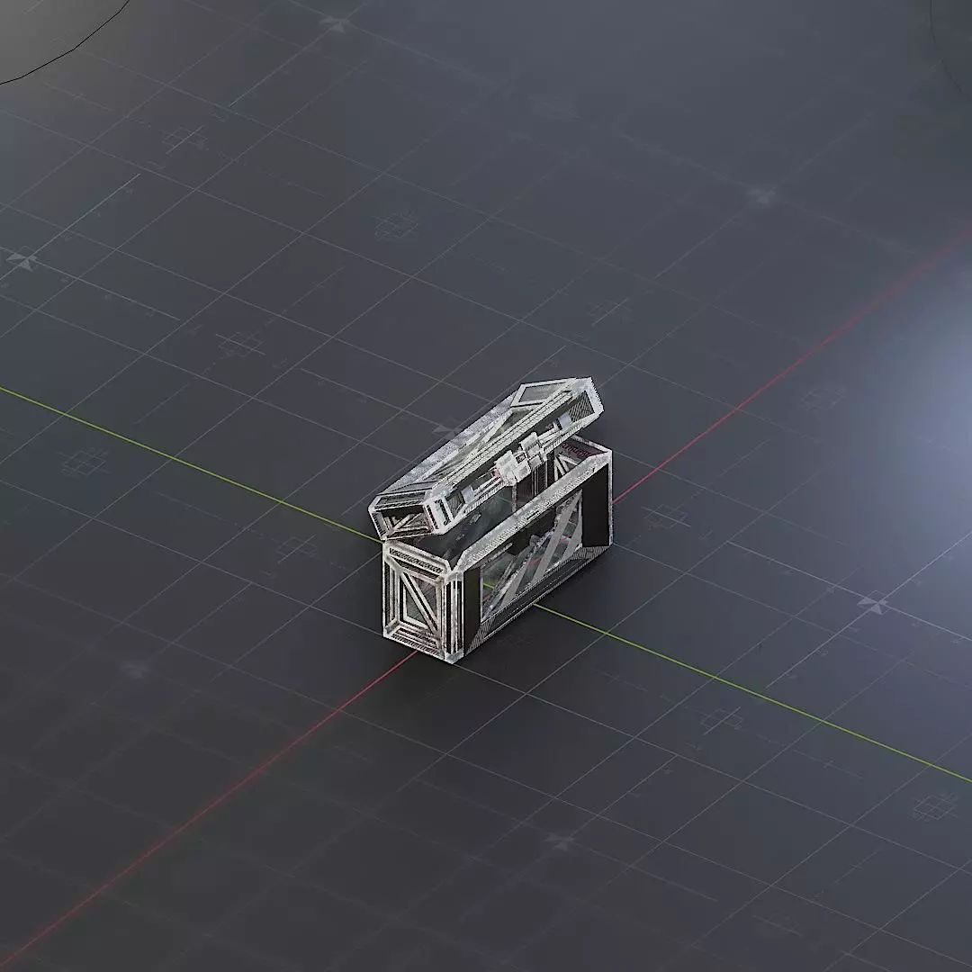 Sci-Fi Crate Box Container  Sci Fi  Object Space  017 Low-poly 3D model_0