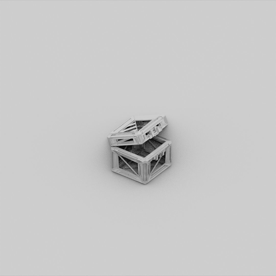 Sci-Fi Crate Box Container  Sci Fi  Object Space  016 Low-poly 3D model_3