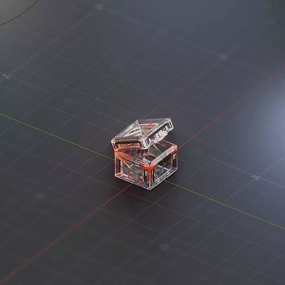 Sci-Fi Crate Box Container  Sci Fi  Object Space  016 Low-poly 3D model_0