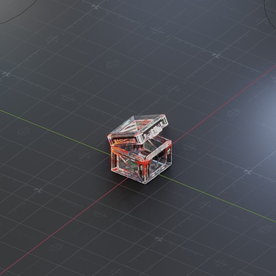 Sci-Fi Crate Box Container  Sci Fi  Object Space  016 Low-poly 3D model_1