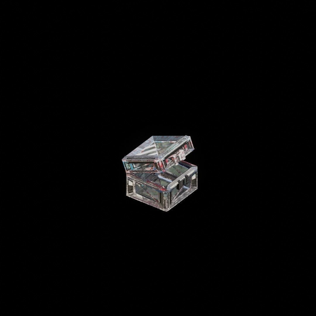 Sci-Fi Crate Box Container  Sci Fi  Object Space  015 Low-poly 3D model_2