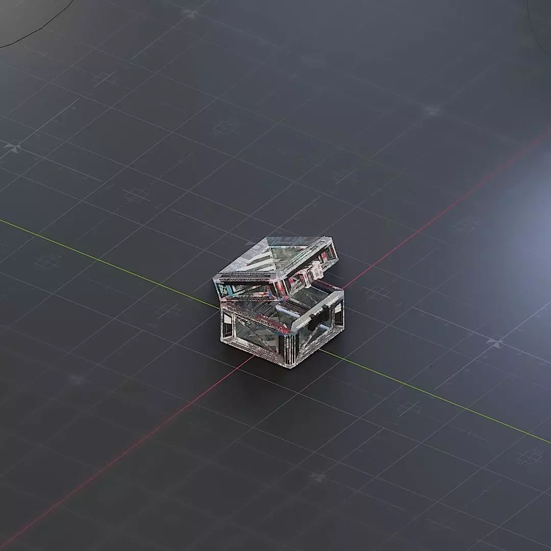 Sci-Fi Crate Box Container  Sci Fi  Object Space  015 Low-poly 3D model_0