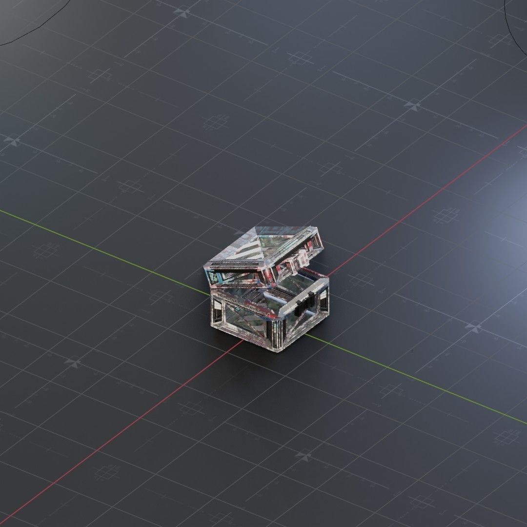 Sci-Fi Crate Box Container  Sci Fi  Object Space  015 Low-poly 3D model_1