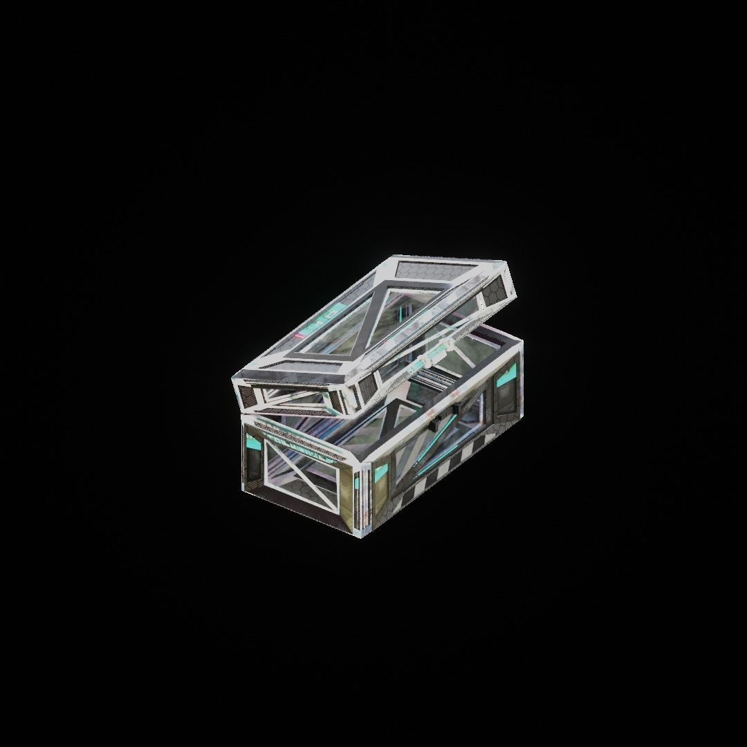 Sci-Fi Crate Box Container  Sci Fi  Object Space  014 Low-poly 3D model_2