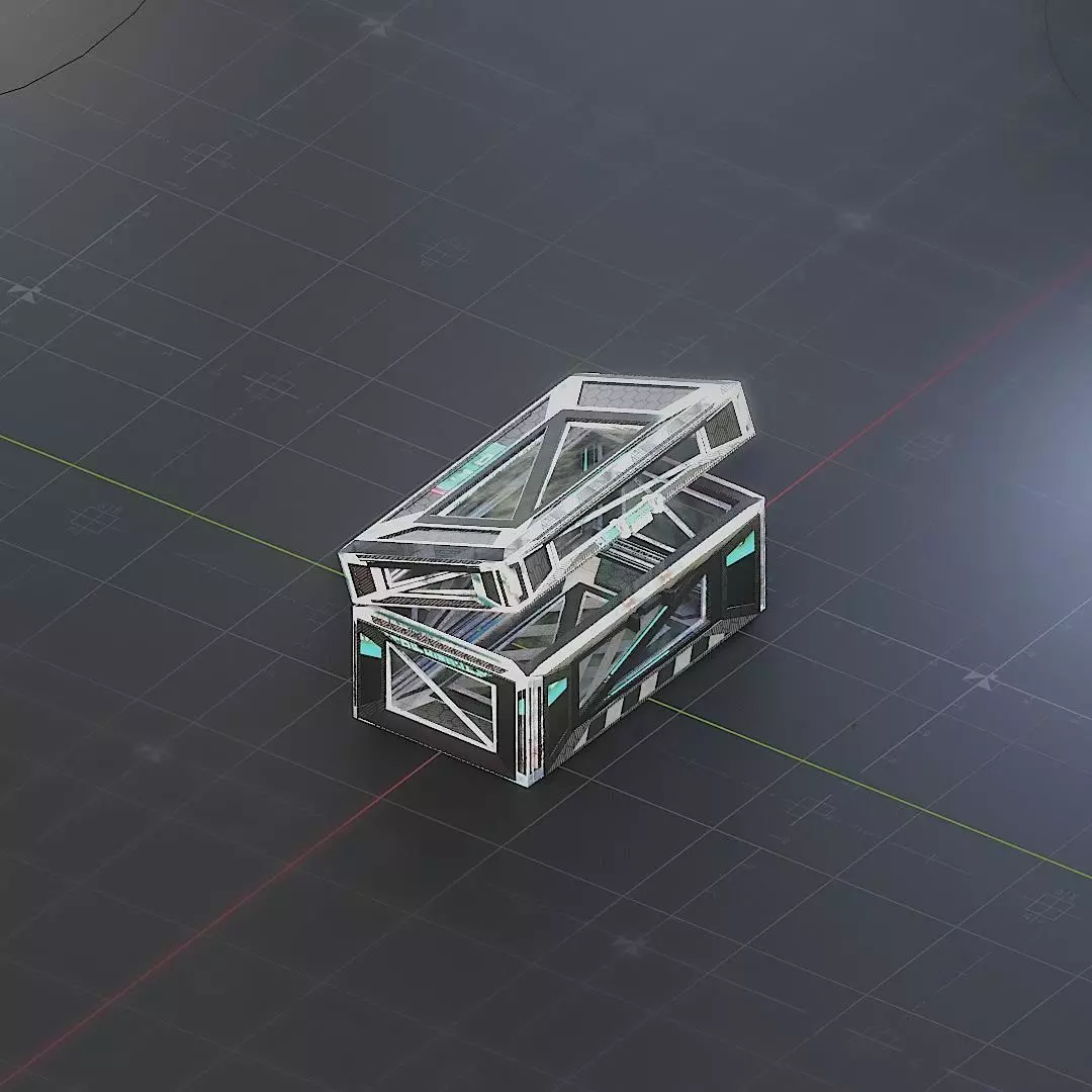 Sci-Fi Crate Box Container  Sci Fi  Object Space  014 Low-poly 3D model_0