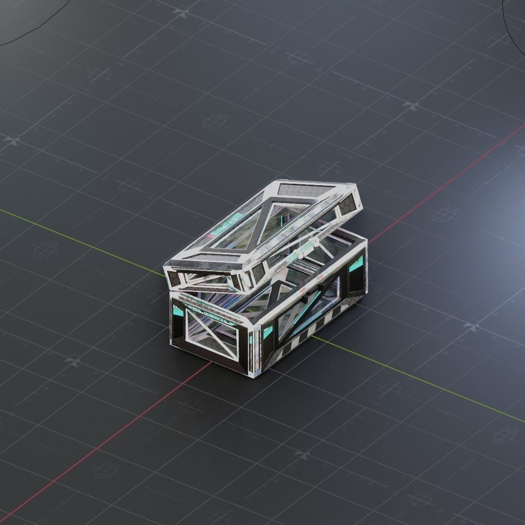 Sci-Fi Crate Box Container  Sci Fi  Object Space  014 Low-poly 3D model_1