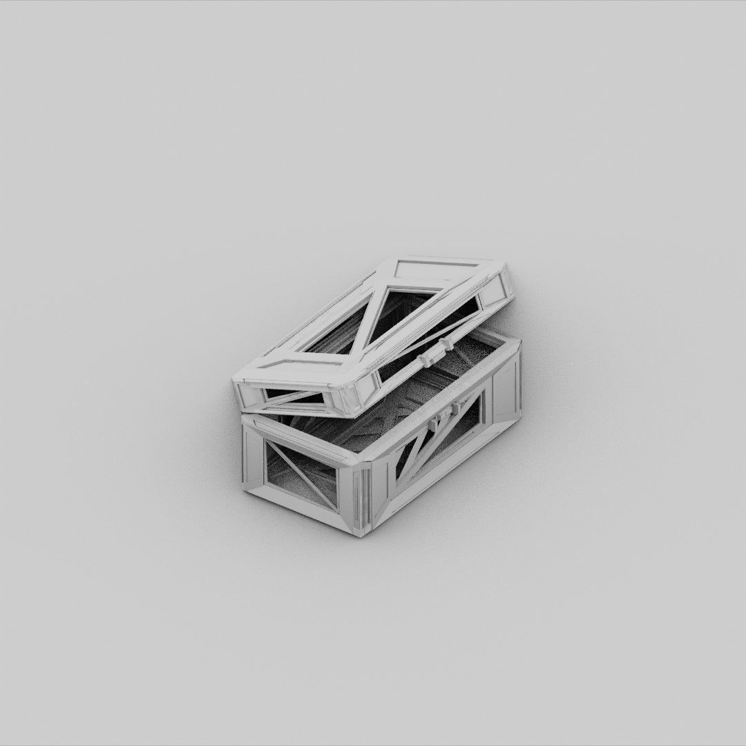 Sci-Fi Crate Box Container  Sci Fi  Object Space  014 Low-poly 3D model_3