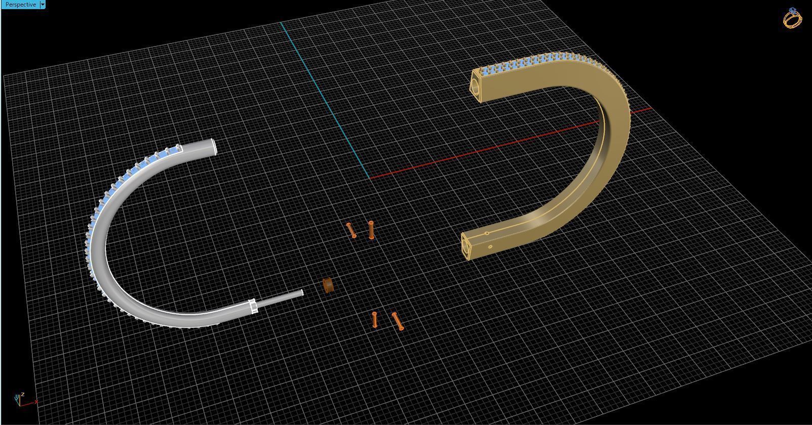 bracelet lock 3D print model_8