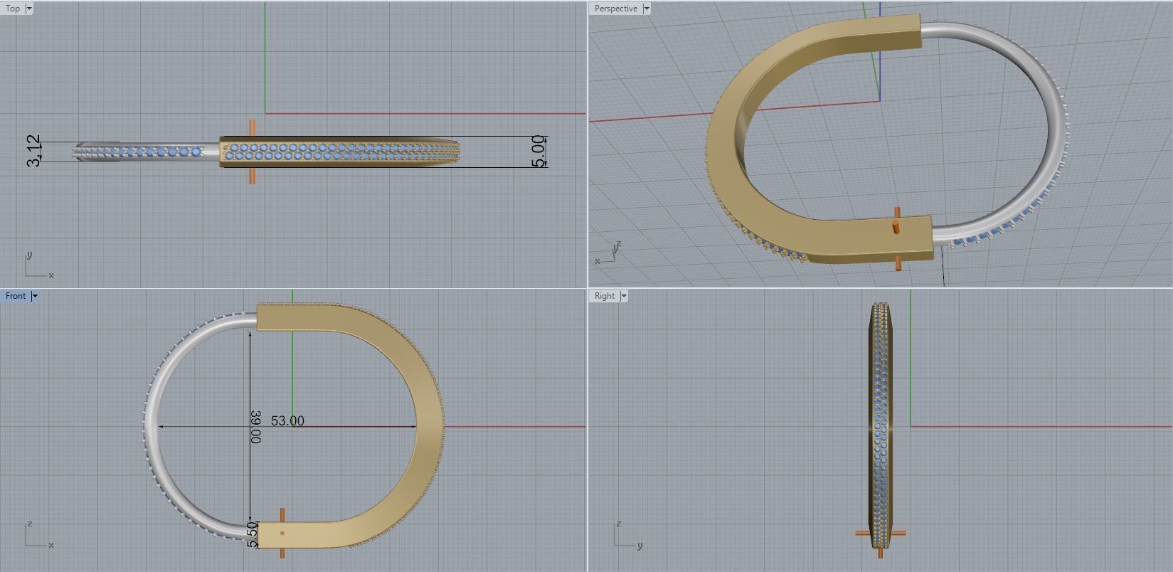 bracelet lock 3D print model_3