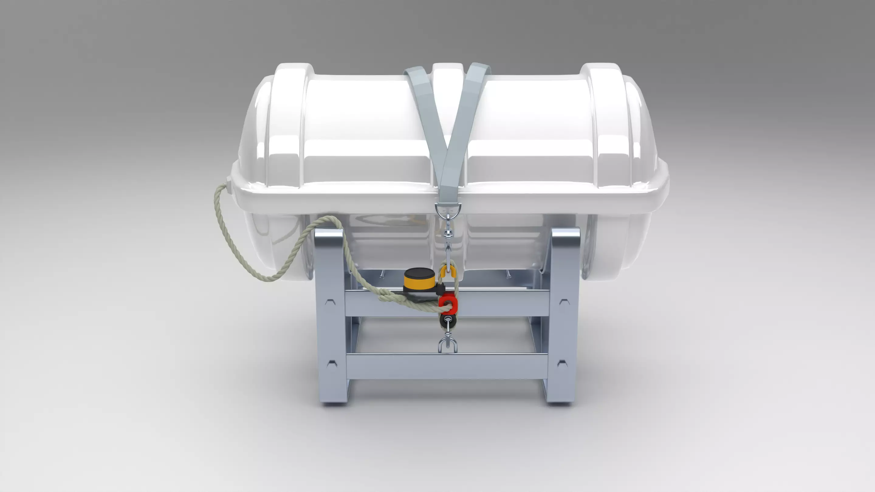 Liferaft with Stand 3D model_0