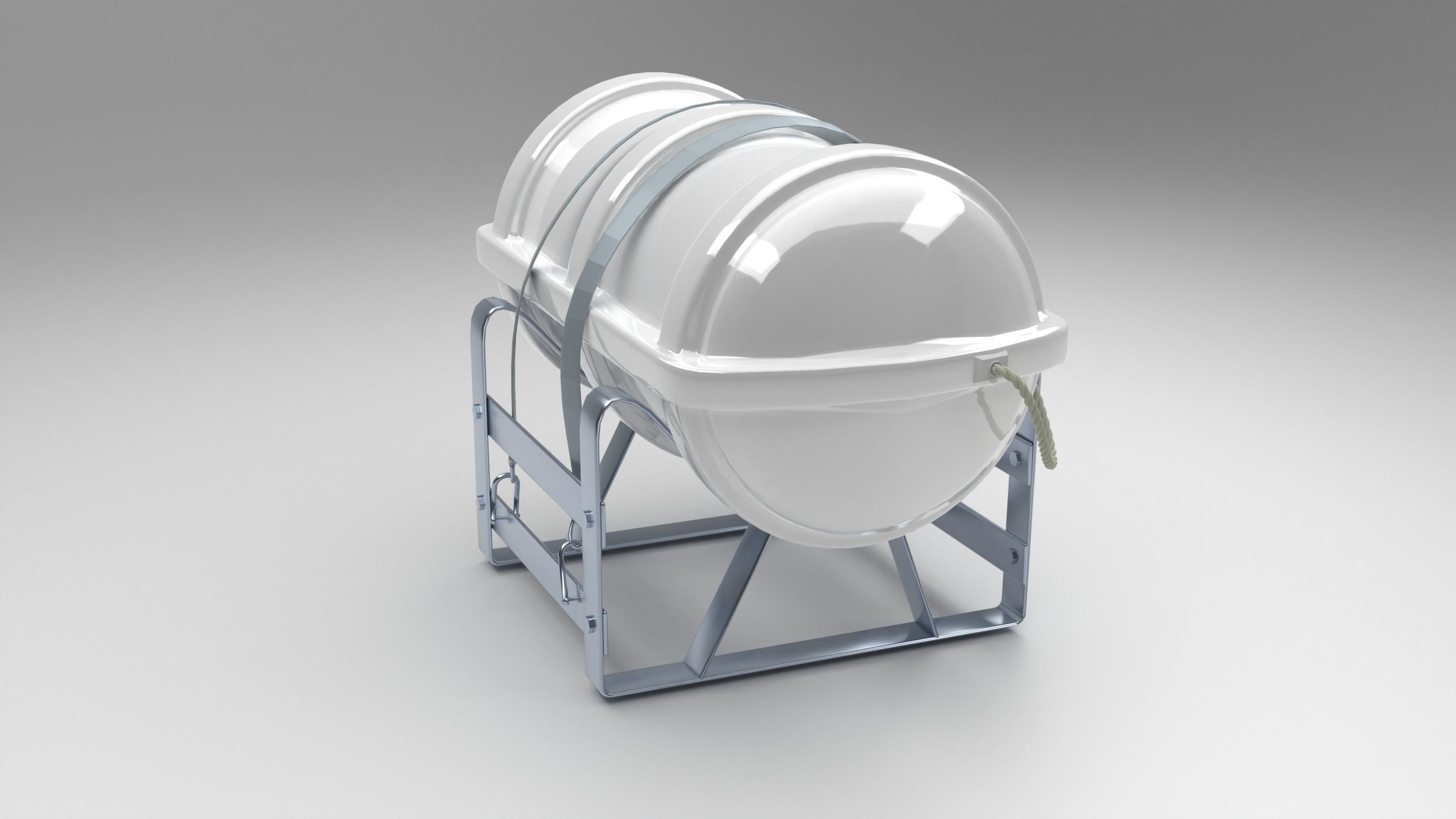Liferaft with Stand 3D model_9