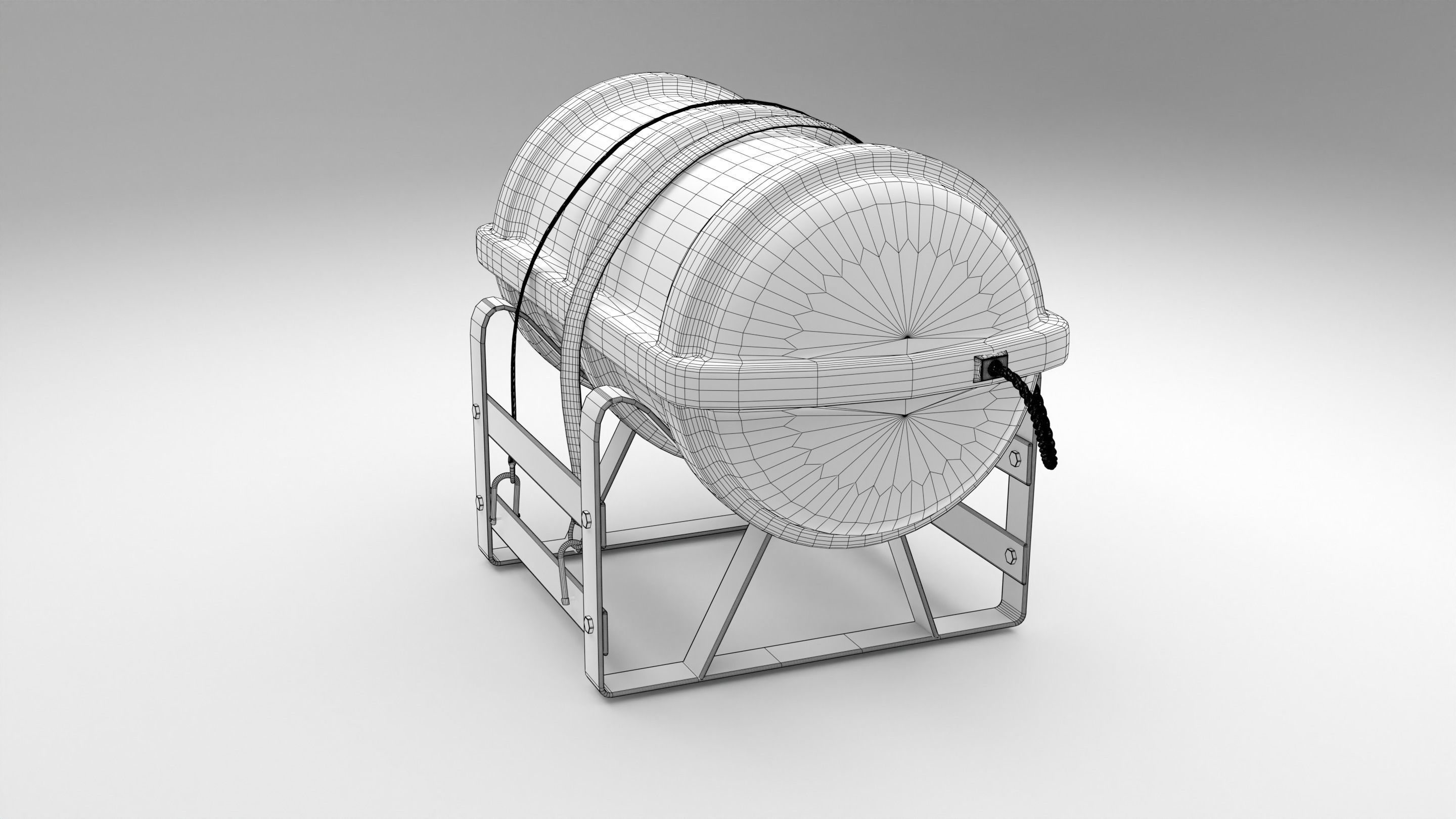 Liferaft with Stand 3D model_1