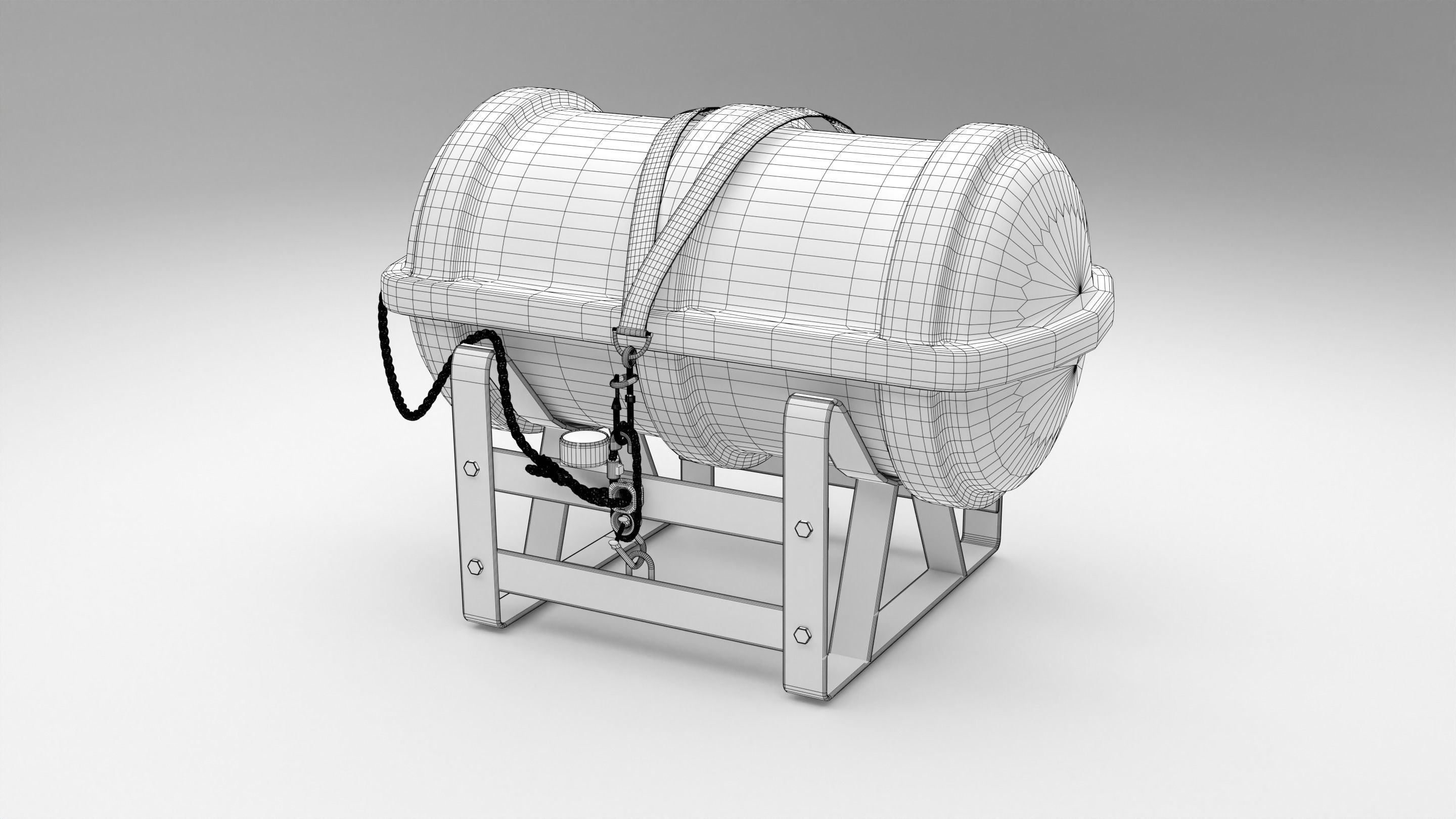Liferaft with Stand 3D model_4