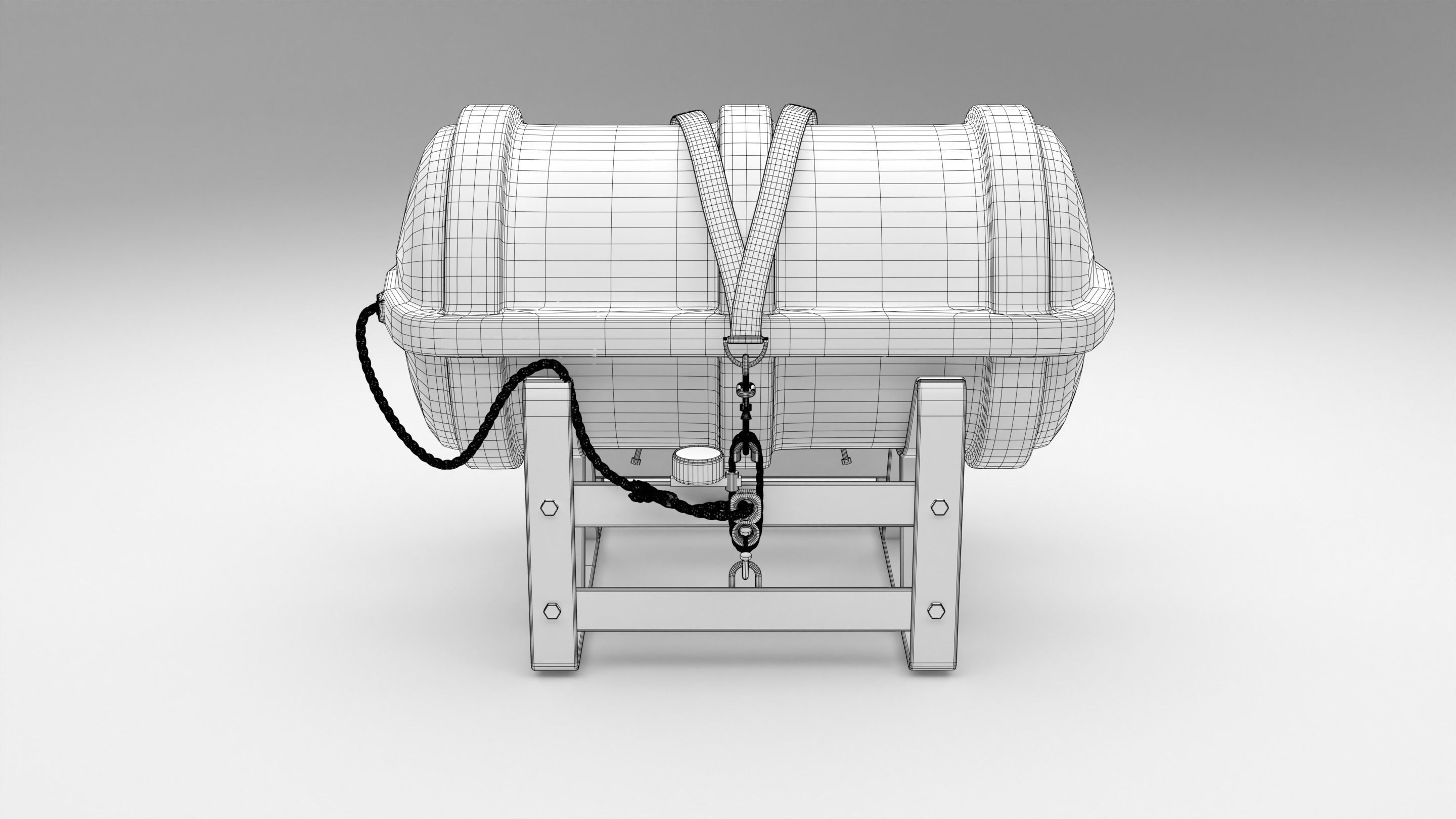 Liferaft with Stand 3D model_2