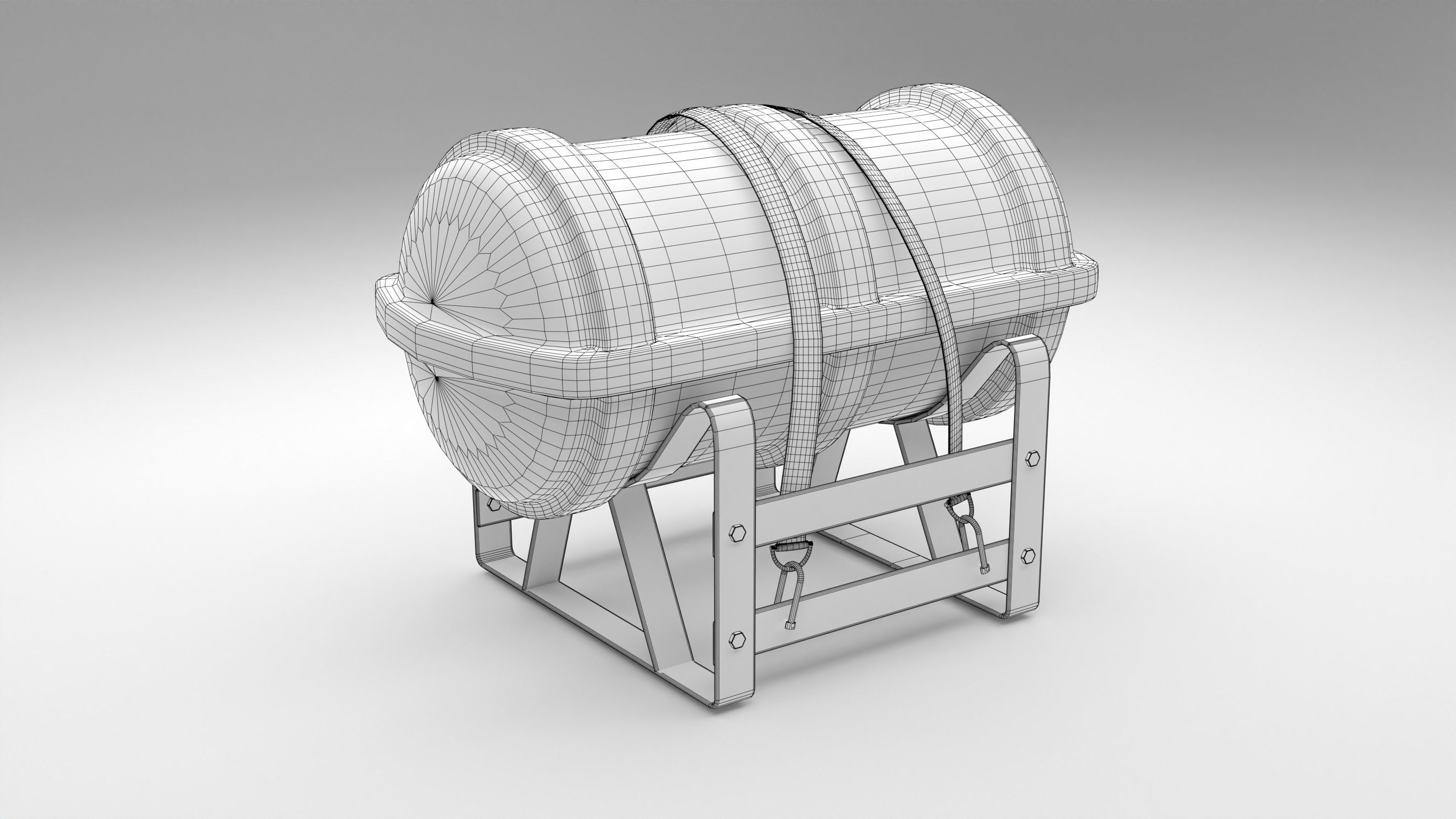 Liferaft with Stand 3D model_8