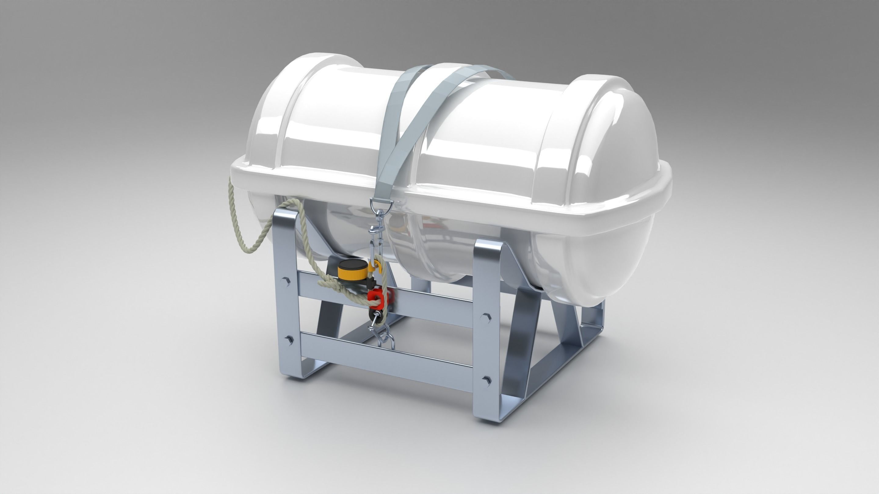 Liferaft with Stand 3D model_3