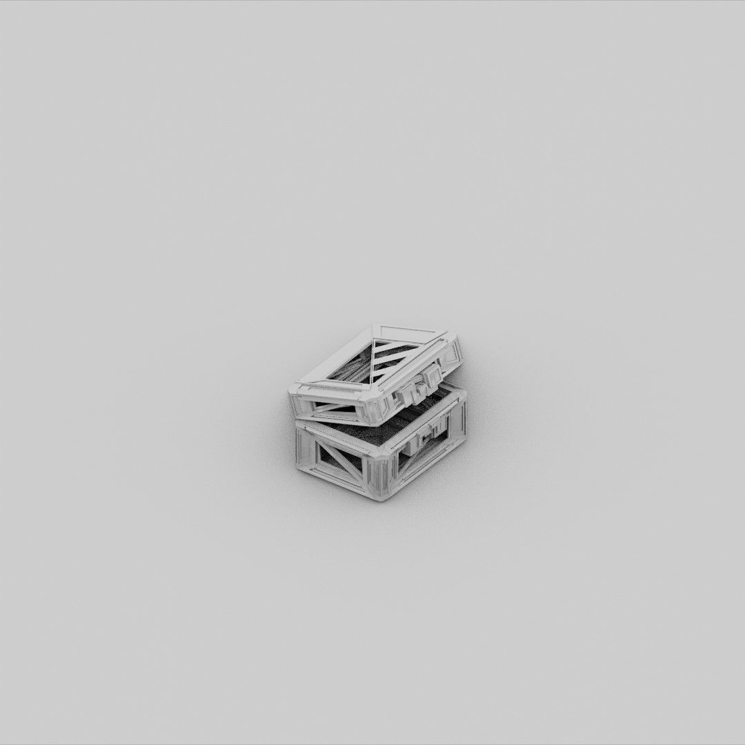 Sci-Fi Crate Box Container  Sci Fi  Object Space  013 Low-poly 3D model_3