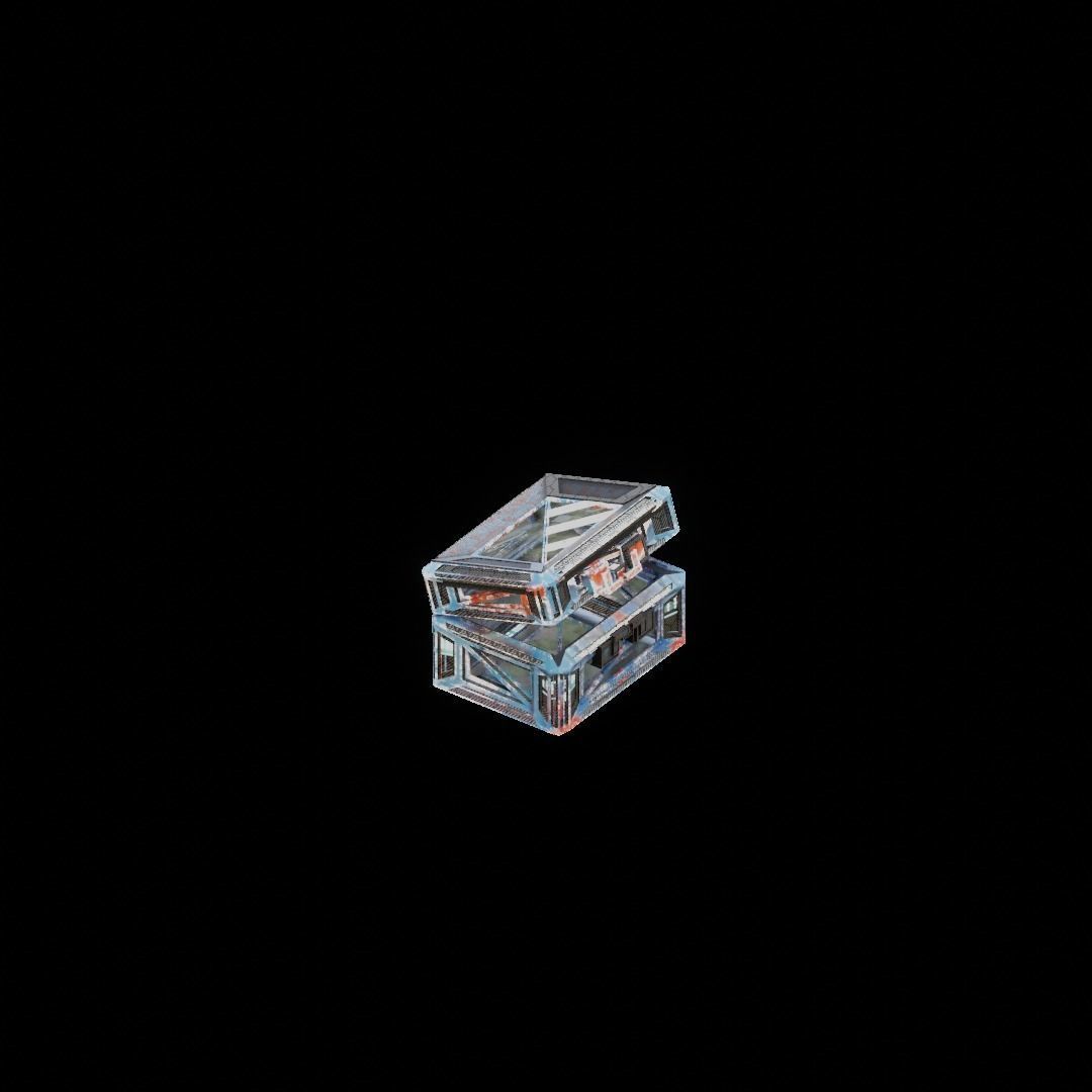 Sci-Fi Crate Box Container  Sci Fi  Object Space  013 Low-poly 3D model_2
