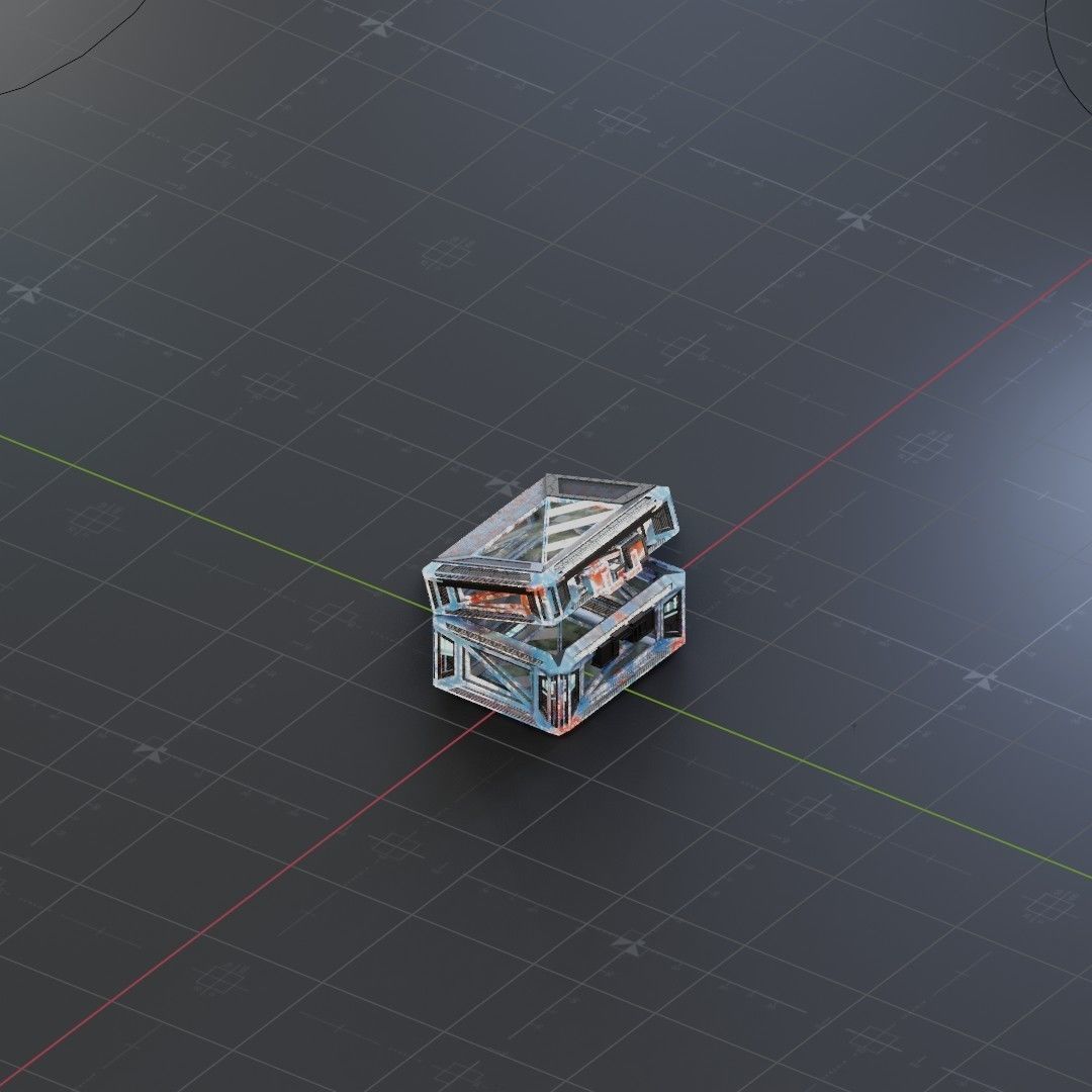 Sci-Fi Crate Box Container  Sci Fi  Object Space  013 Low-poly 3D model_1